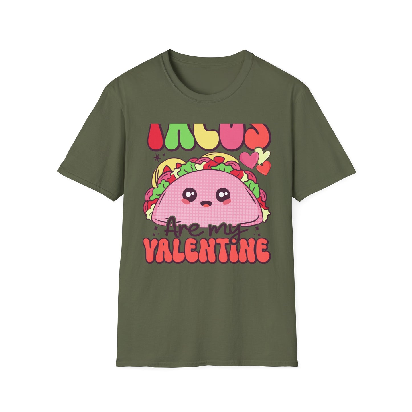 Adorable "Tacos Are My Valentine" T-Shirt | Cute Kawaii Taco Lover Tee | Funny Foodie Valentine's Day Gift for Her | Trendy & Unique