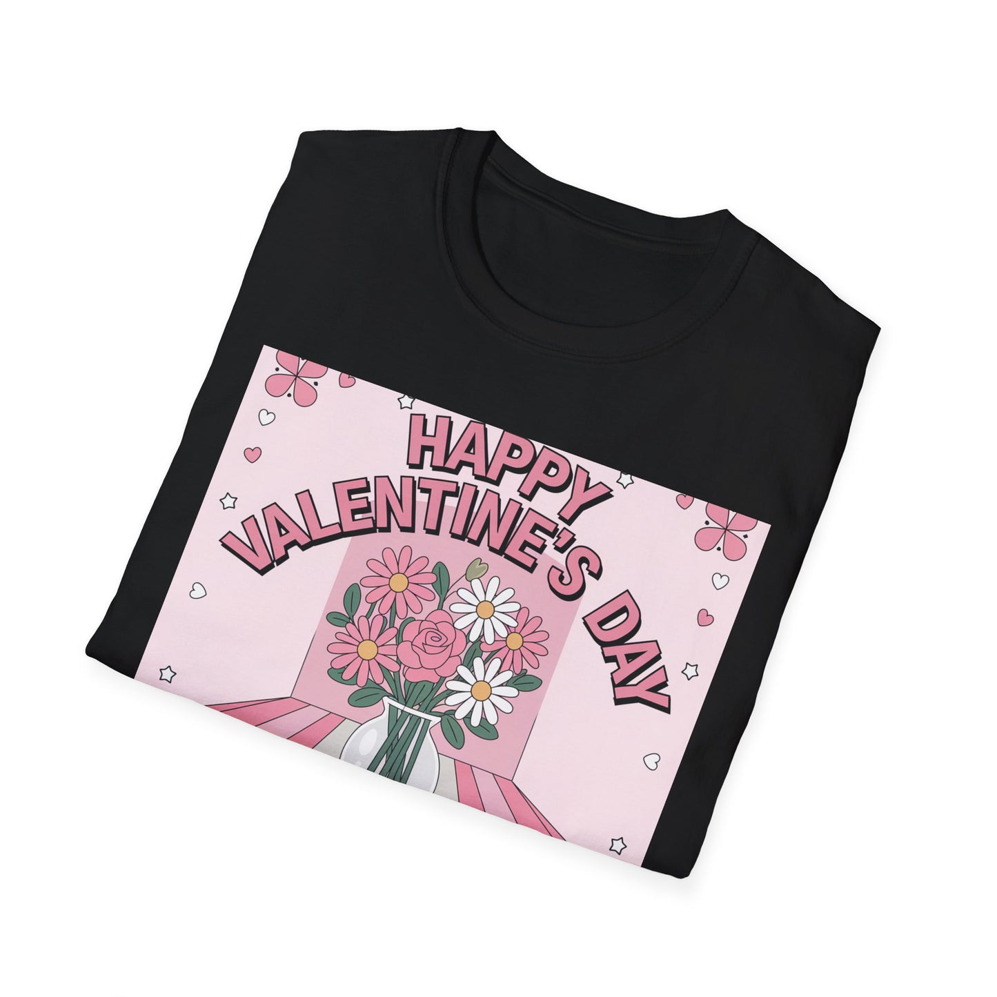 Groovy Valentine's Day Flowers T-Shirt | Charming Retro Love Bouquet Graphic Tee | Sweet Heart & Letter Gift for Her