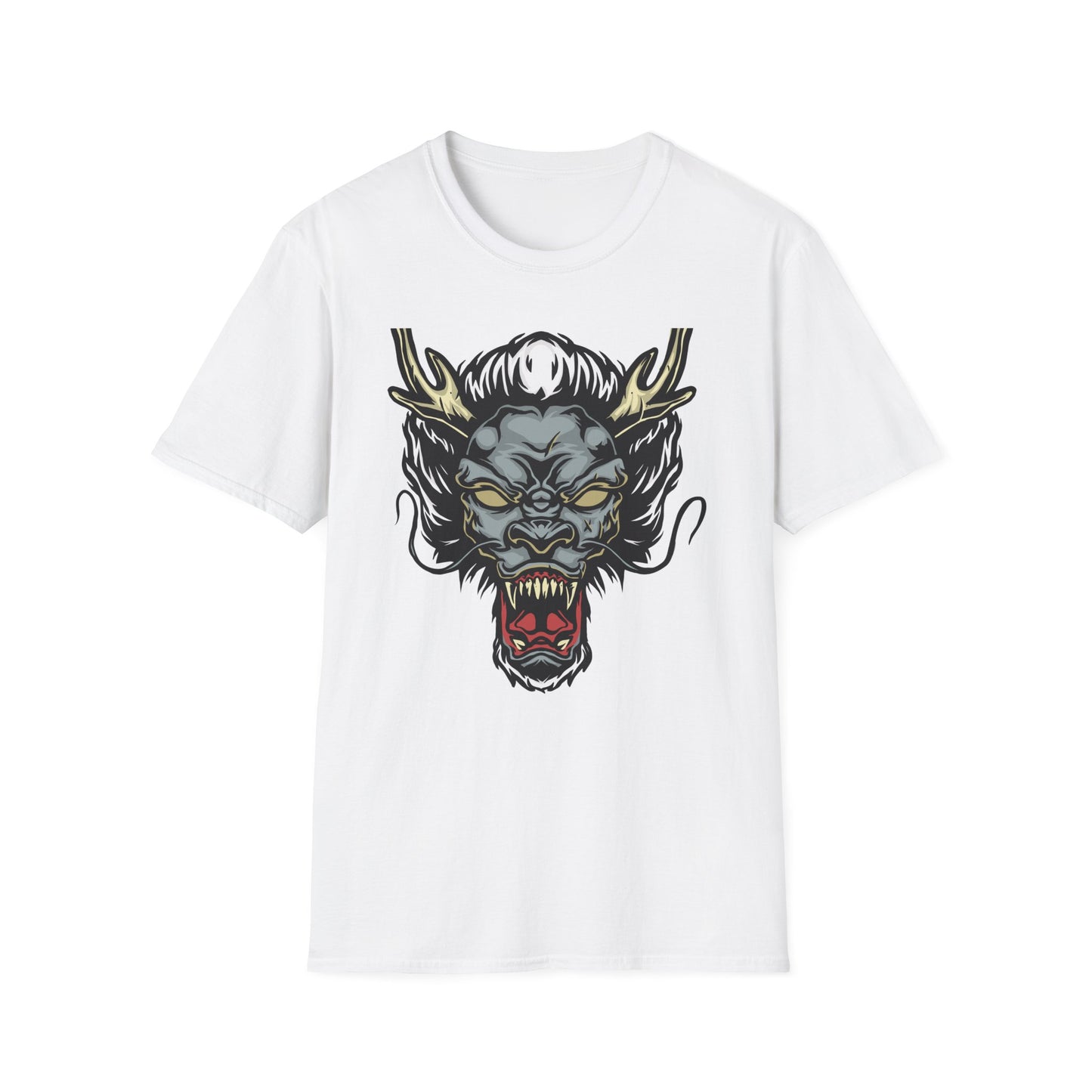 Powerful Japanese Dragon Head T-Shirt - Epic Mythical Beast Graphic Tee for Bold Style & Fantasy Fans