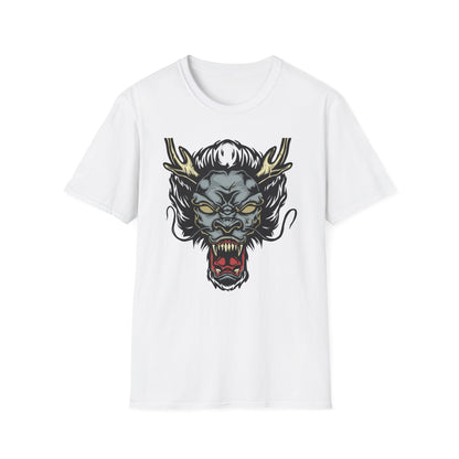 Powerful Japanese Dragon Head T-Shirt - Epic Mythical Beast Graphic Tee for Bold Style & Fantasy Fans