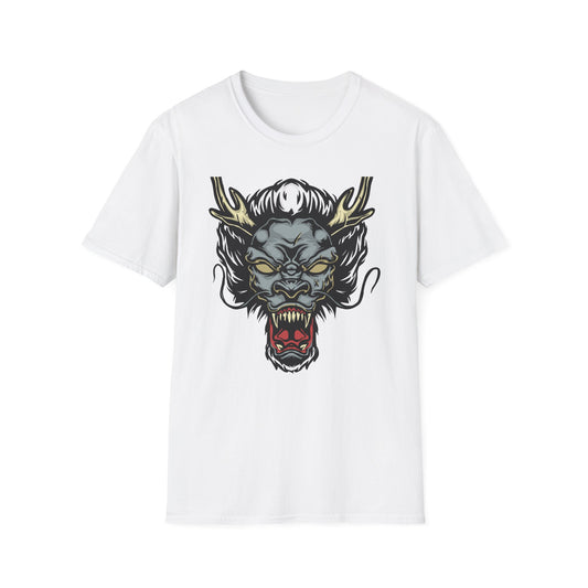 Powerful Japanese Dragon Head T-Shirt - Epic Mythical Beast Graphic Tee for Bold Style & Fantasy Fans