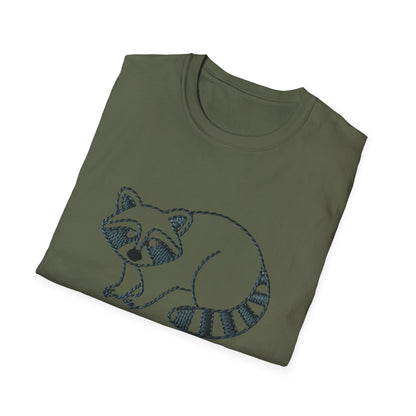 Cute Raccoon 'Snack Goals' T-Shirt | Adorable Embroidered Look Foodie Tee | Funny Animal Lover Gift