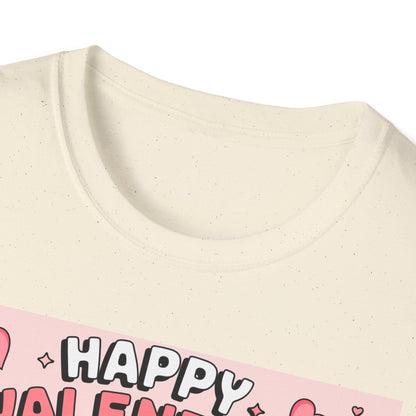 Happy Valentine's Day Floral T-Shirt | Retro Hearts & Daisy Bouquet Tee | Sweet Romantic Gift Idea
