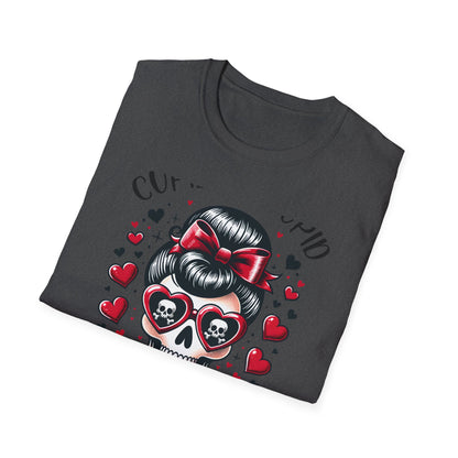 Epic Anti-Valentines Skull T-Shirt - Sarcastic "Cupid Is Stupid" Tee for Edgy Souls