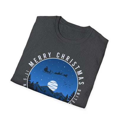 Magical Christmas Night T-Shirt with Santa, Reindeer & Deer Silhouette | Enchanting Holiday Winter Feeling Tee | Festive Apparel Gift