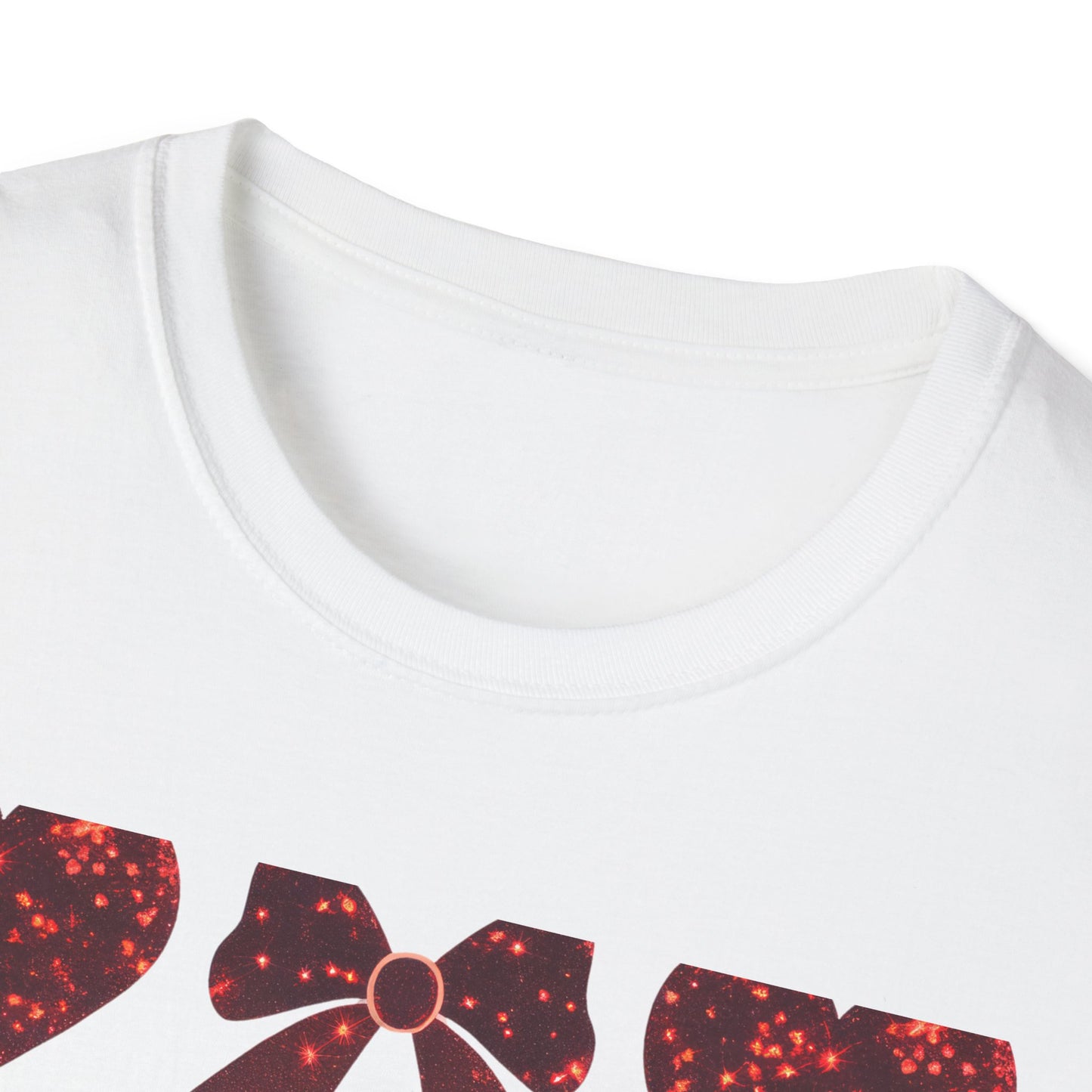 Dazzling Sparkle Hearts & Bows T-Shirt | Chic Glitter Love Tee for Women | Radiant Valentine's Day Gift