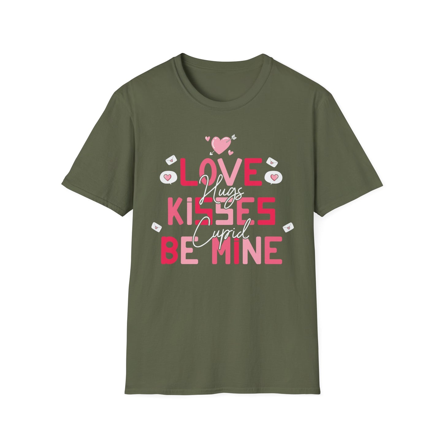 Adorable Valentine's Day T-Shirt: Love Kisses Be Mine | Romantic Cupid Heart Tee for Couples & Sweet Gifts