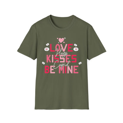 Adorable Valentine's Day T-Shirt: Love Kisses Be Mine | Romantic Cupid Heart Tee for Couples & Sweet Gifts