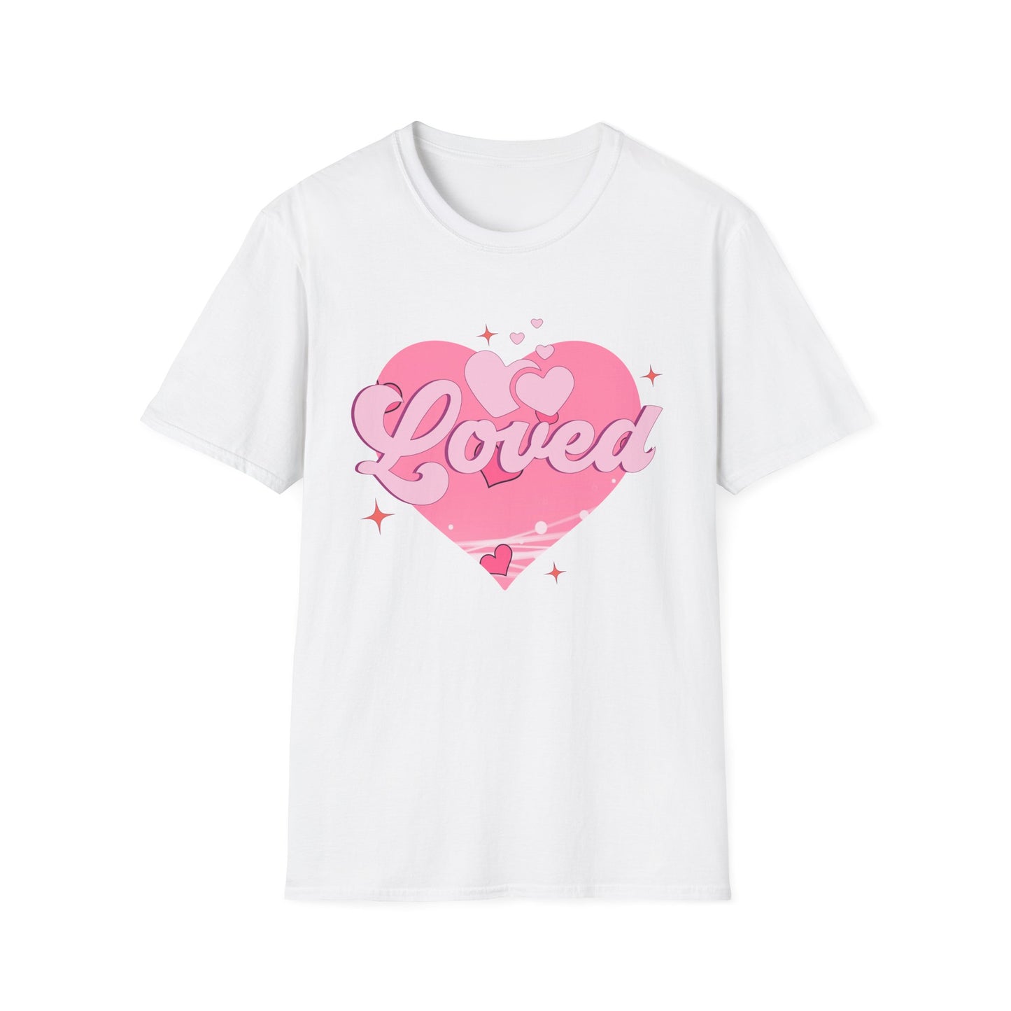 Loved Pink Heart T-Shirt | Trendy Aesthetic Graphic Tee for Women | Cute Self-Love & Valentine's Day Gift