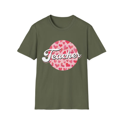 Adorable 'Teacher' T-Shirt with Watercolor Hearts | Perfect Appreciation Gift for Educators | Trendy Back to School Tee