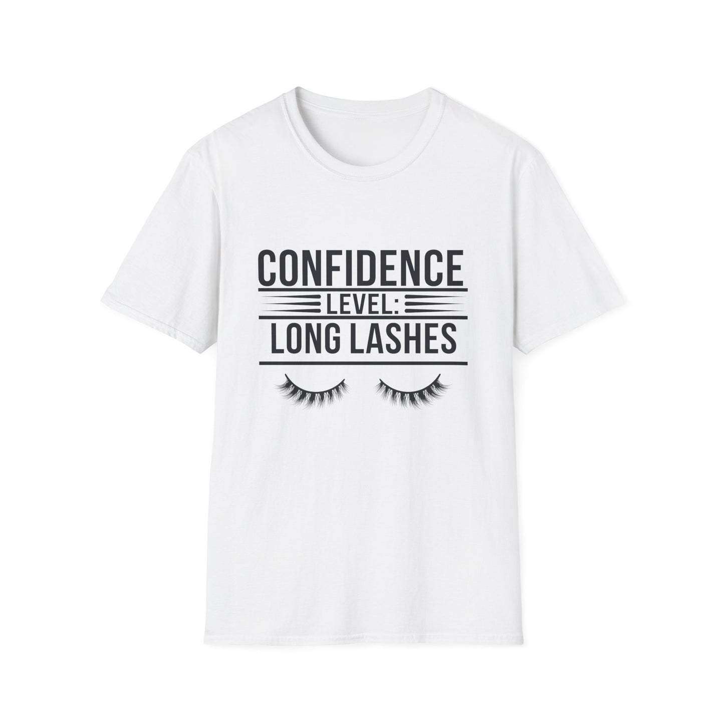 Empowering Confidence Level: Long Lashes T-Shirt | Chic Beauty Tee for Makeup Lovers & Lash Queens
