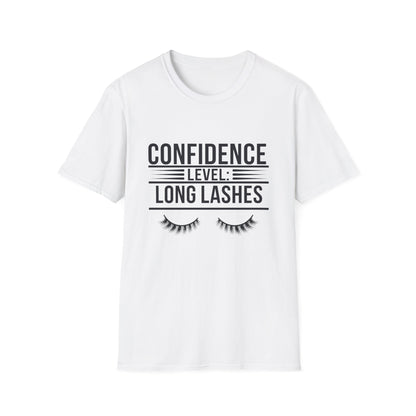 Empowering Confidence Level: Long Lashes T-Shirt | Chic Beauty Tee for Makeup Lovers & Lash Queens