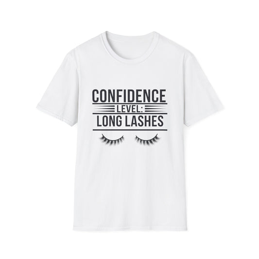 Empowering Confidence Level: Long Lashes T-Shirt | Chic Beauty Tee for Makeup Lovers & Lash Queens