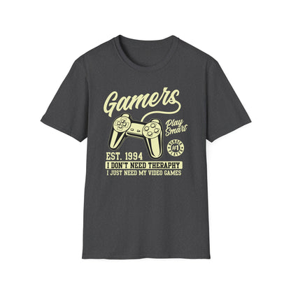 Hilarious Gamer T-Shirt: 'I Don't Need Therapy, Just My Video Games' - Retro Controller Tee for Ultimate Gaming Fans!