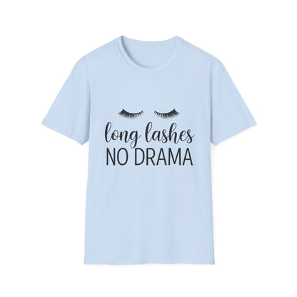 Fabulous Long Lashes No Drama T-Shirt | Chic Beauty Lover Tee | Lash Tech Gift | Empowering Women's Top