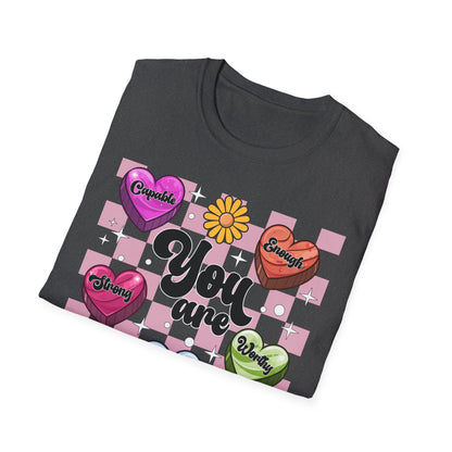 Groovy Empowering 'You Are' Affirmation T-Shirt - Vibrant Self-Love & Positive Vibes Tee for Women & Teens