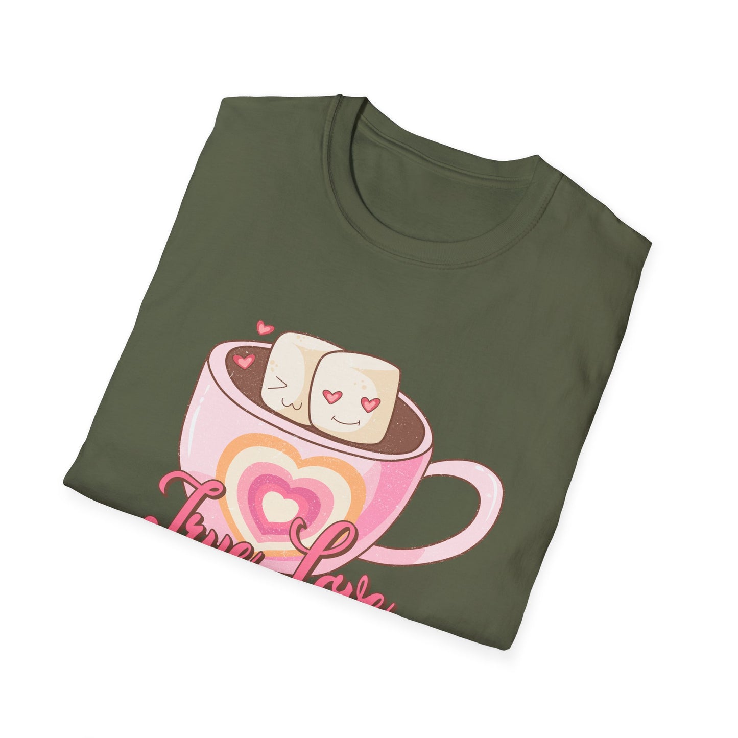 Sweet True Love Hot Chocolate T-Shirt | Adorable Marshmallow Couple Valentine's Day Gift Tee