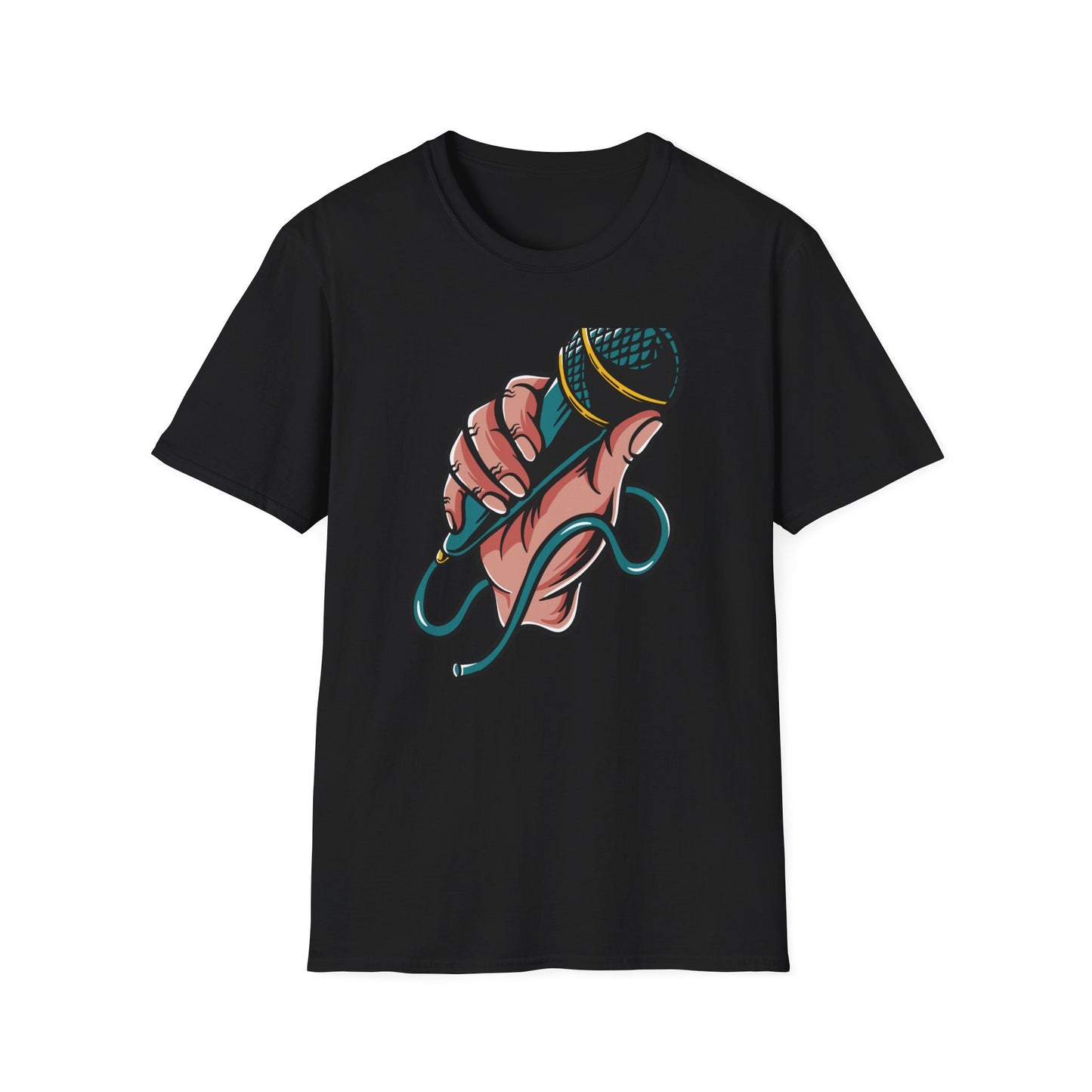 Vibrant Mic Hand T-Shirt: Iconic Design for Singers, Musicians & Music Lovers | Express Your Passion