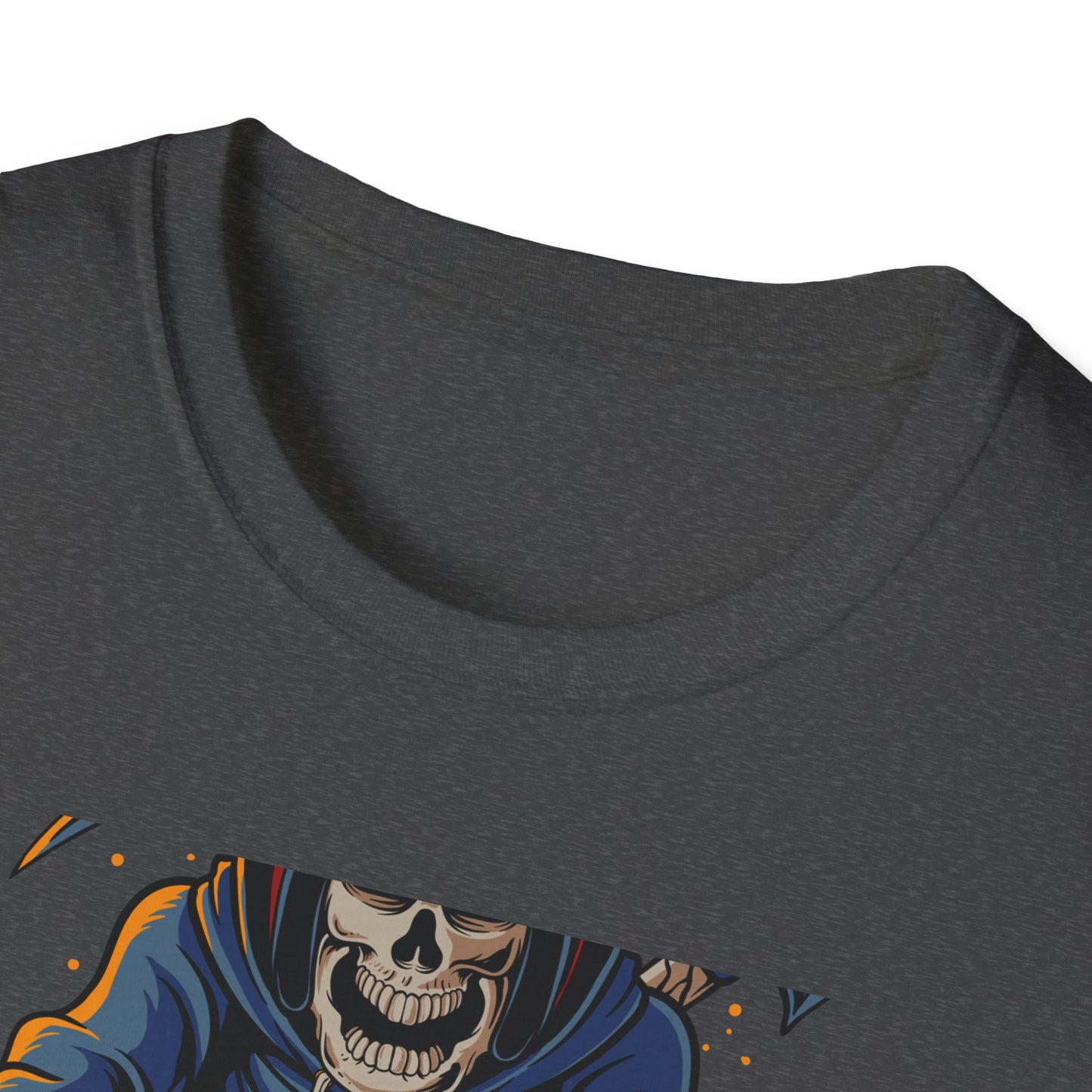 Epic Grim Reaper Biker T-Shirt | 'Death Race' Skeleton Motorcycle Graphic Tee for Bold Riders & Edgy Streetwear Fans