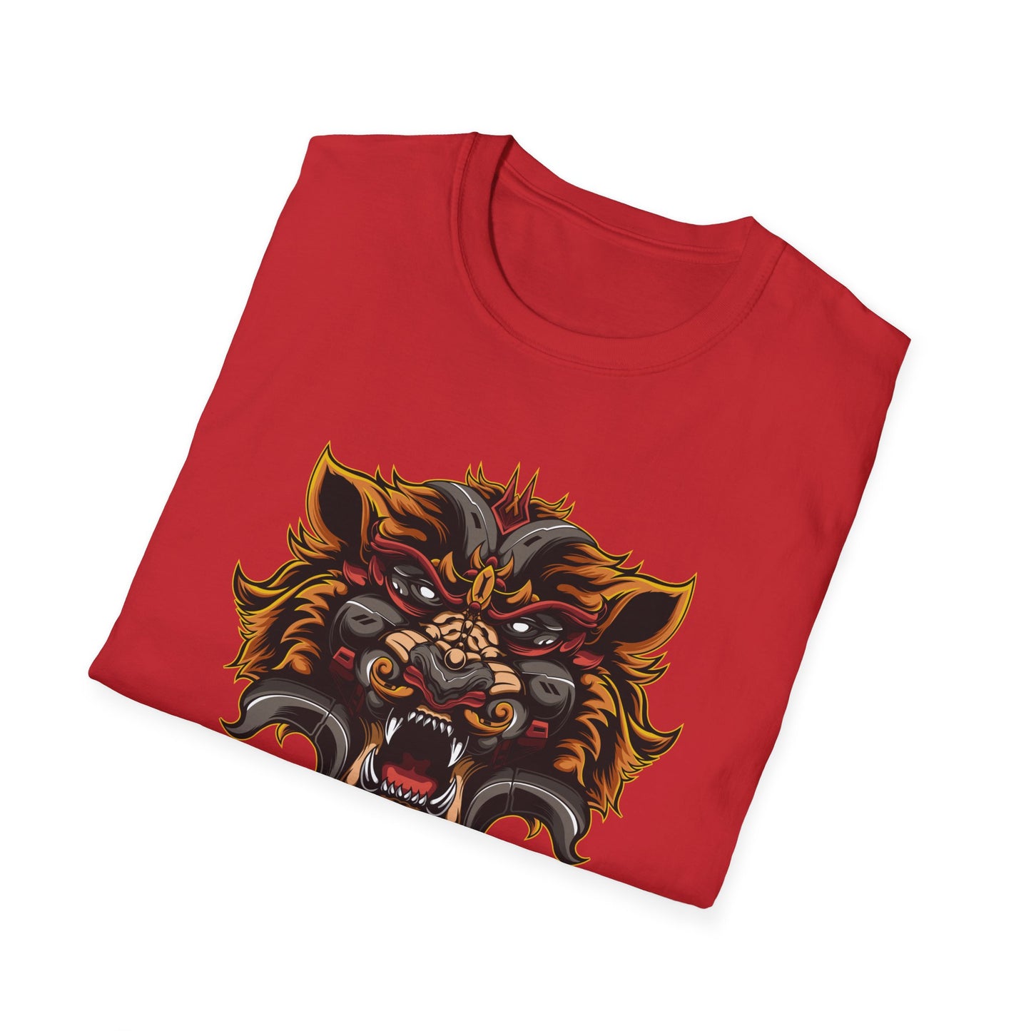 Fierce Mythic Cyber Warrior T-Shirt: Epic Japanese Beast Graphic Tee | Unleash Power & Style for Gamers & Streetwear