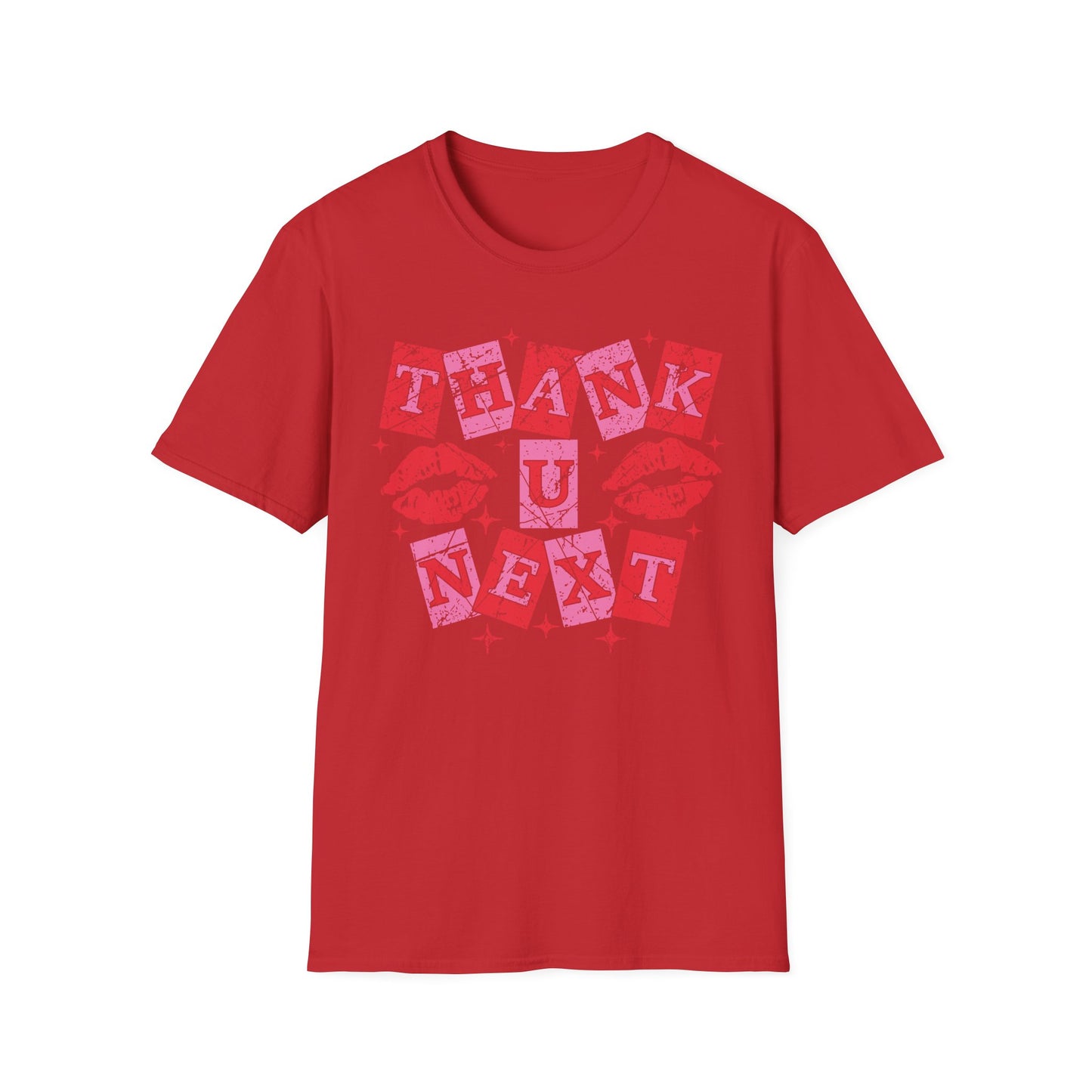 Iconic Thank U, Next T-Shirt | Empowering Women's Pop Culture Statement Tee with Kiss Lips & Stars