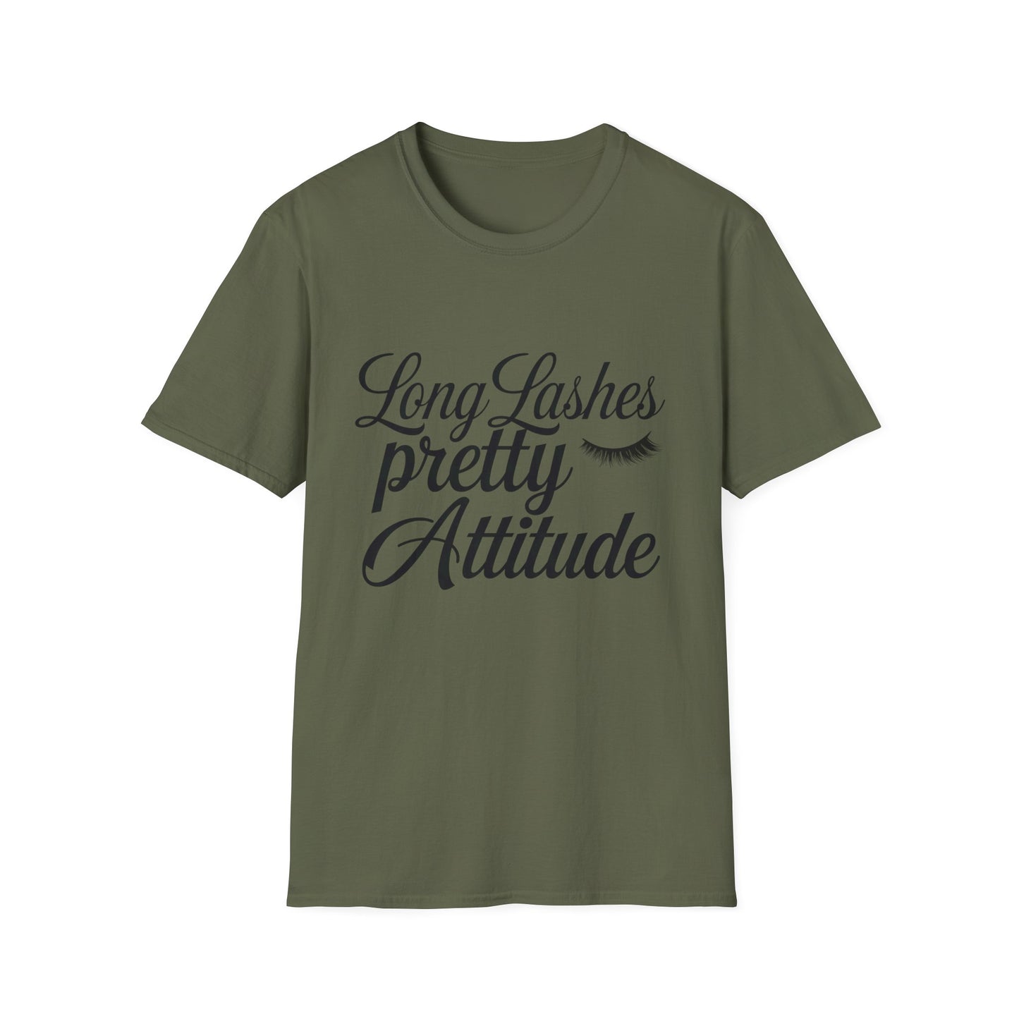 Long Lashes Pretty Attitude T-Shirt | Chic Makeup Lover Tee | Fierce & Fabulous Women's Beauty Statement Top