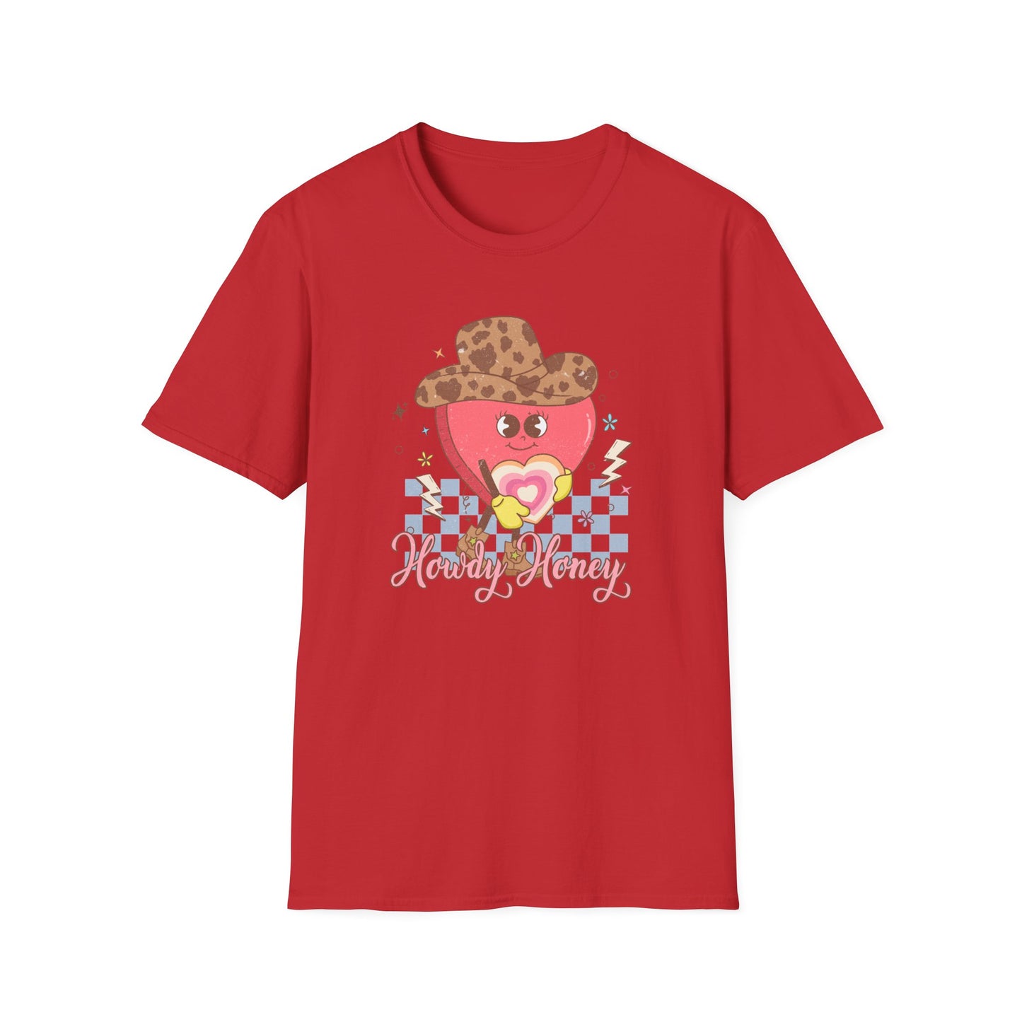 Groovy Cowgirl Heart "Howdy Honey" T-Shirt | Adorable Retro Western Sweetheart Tee for Women, Trendy Country Style