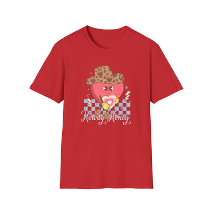 Groovy Cowgirl Heart "Howdy Honey" T-Shirt | Adorable Retro Western Sweetheart Tee for Women, Trendy Country Style