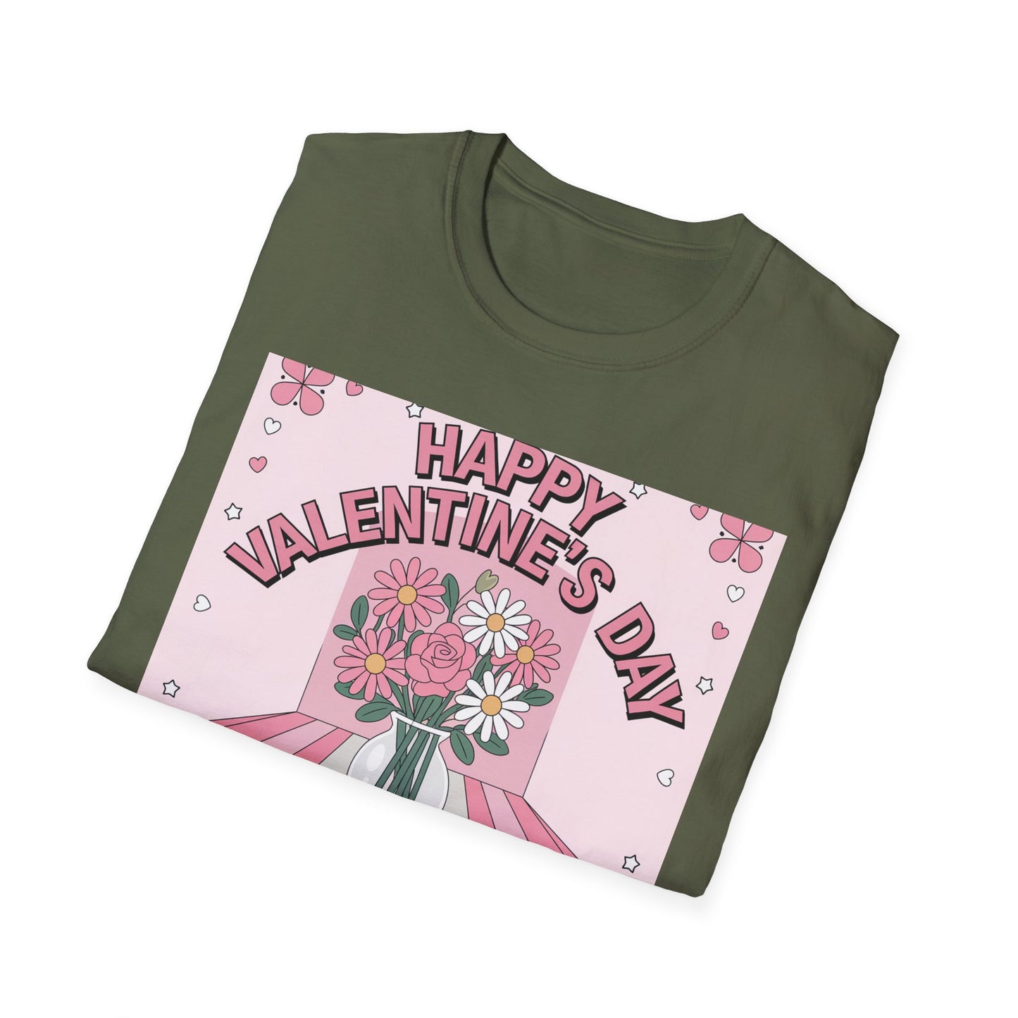 Groovy Valentine's Day Flowers T-Shirt | Charming Retro Love Bouquet Graphic Tee | Sweet Heart & Letter Gift for Her