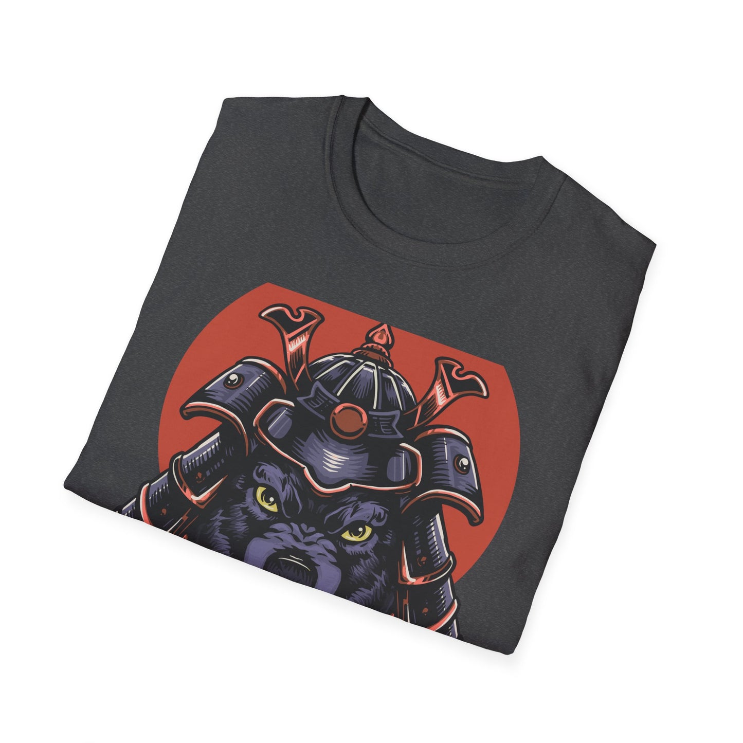 Dominant Samurai Wolf T-Shirt | Fierce Japanese Warrior Beast Kabuto Design | Men's Unique Graphic Tee