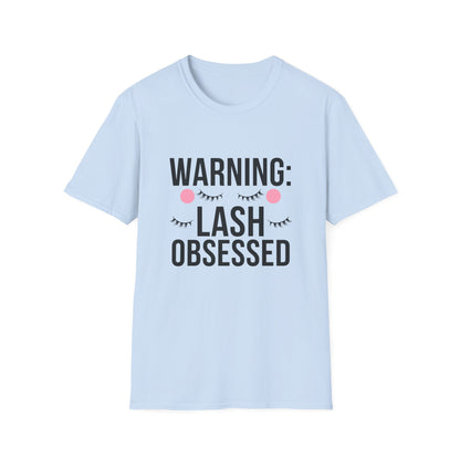 WARNING: Lash Obsessed T-Shirt | Trendy Eyelash Beauty Tee for Makeup Lovers & Lash Artists | Perfect Gift