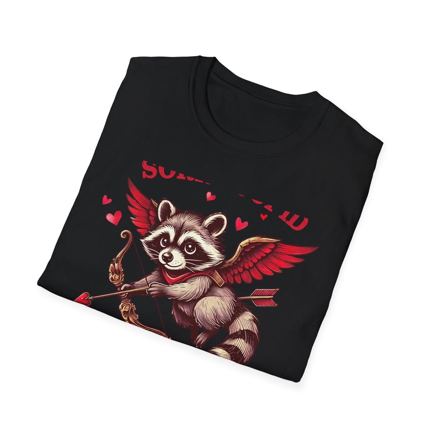 Hilarious Feral Raccoon Cupid T-Shirt | Anti-Valentine's Day Sarcastic Tee | Unique Funny Gift for Animal Lovers