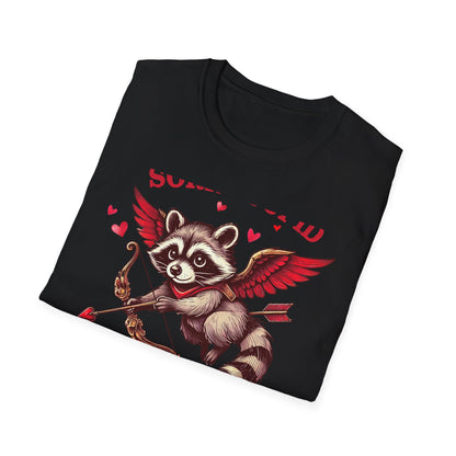 Hilarious Feral Raccoon Cupid T-Shirt | Anti-Valentine's Day Sarcastic Tee | Unique Funny Gift for Animal Lovers