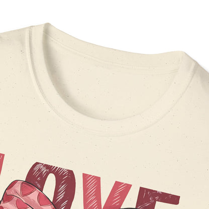 Charming Pink Heart Bow 'LOVE' T-Shirt - Sweet Valentine's Day & Romantic Women's Graphic Tee