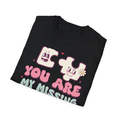 Romantic You Are My Missing Piece T-Shirt | Groovy Couple's Love Tee | Perfect Valentine's Day Soulmate Gift