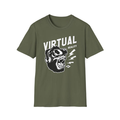 Roaring VR Gorilla T-Shirt - Epic Gamer Ape Headset Tee | Primal Virtual Reality Tech Apparel