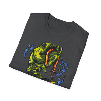Epic Vicious Fish Strike T-Shirt - Dynamic Angler Graphic Tee with Fishing Bait Design