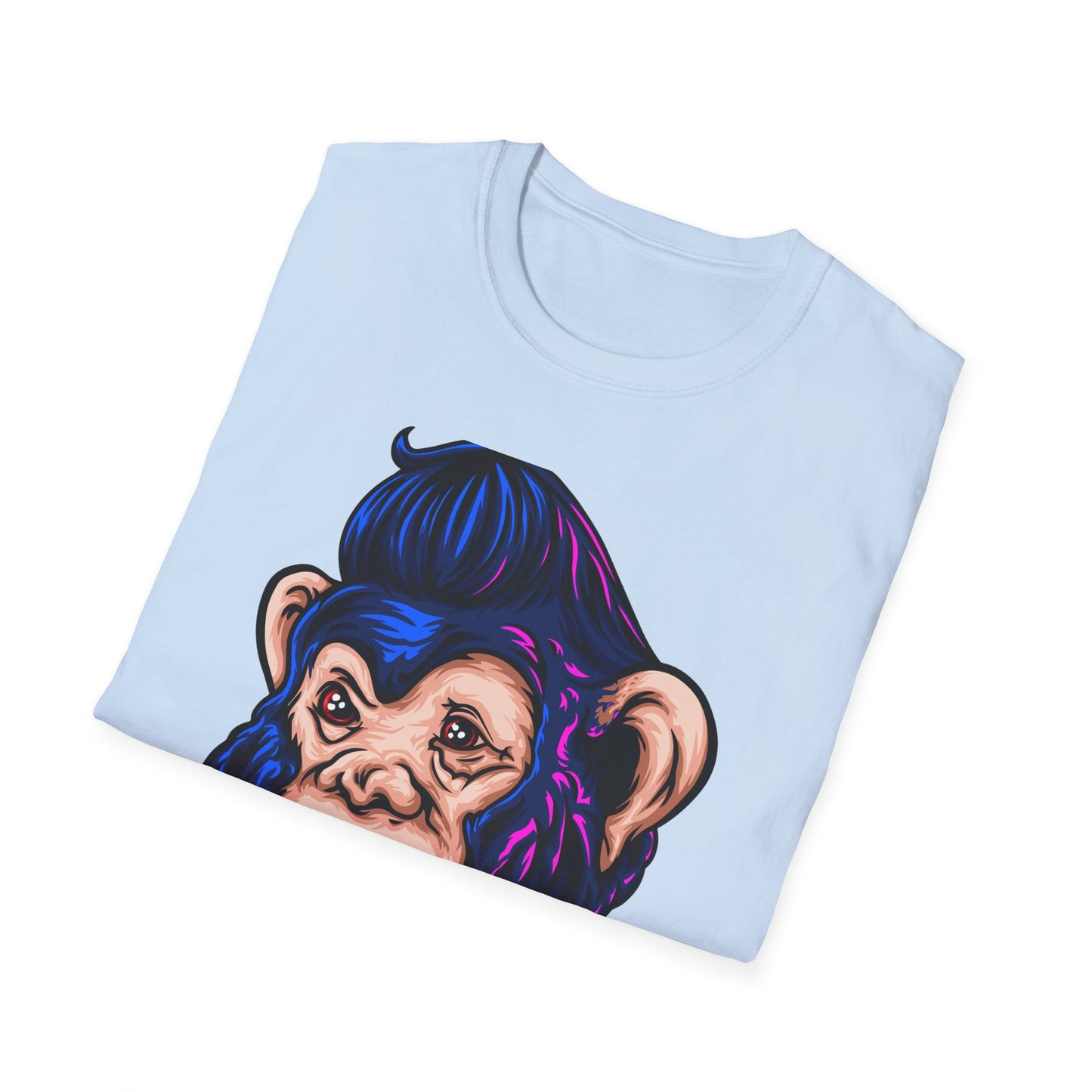 Bold Punk Chimp T-Shirt | Edgy Monkey with Attitude & Rad Pompadour Hair | Unique Streetwear Animal Art Tee