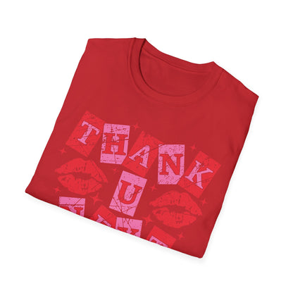 Iconic Thank U, Next T-Shirt | Empowering Women's Pop Culture Statement Tee with Kiss Lips & Stars