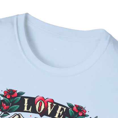 Stunning Love Forever Skeleton Hands Heart T-Shirt | Gothic Romance Till Death Do Us Part Tee | Unique Couple's Gift