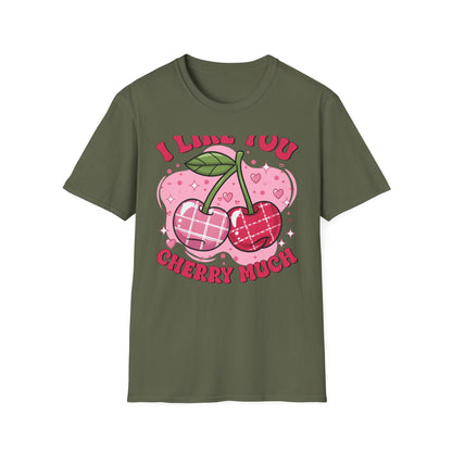 Sweet 'I Like You Cherry Much' T-Shirt | Adorable Retro Cherry Love Tee for Valentine's Day & Gifts