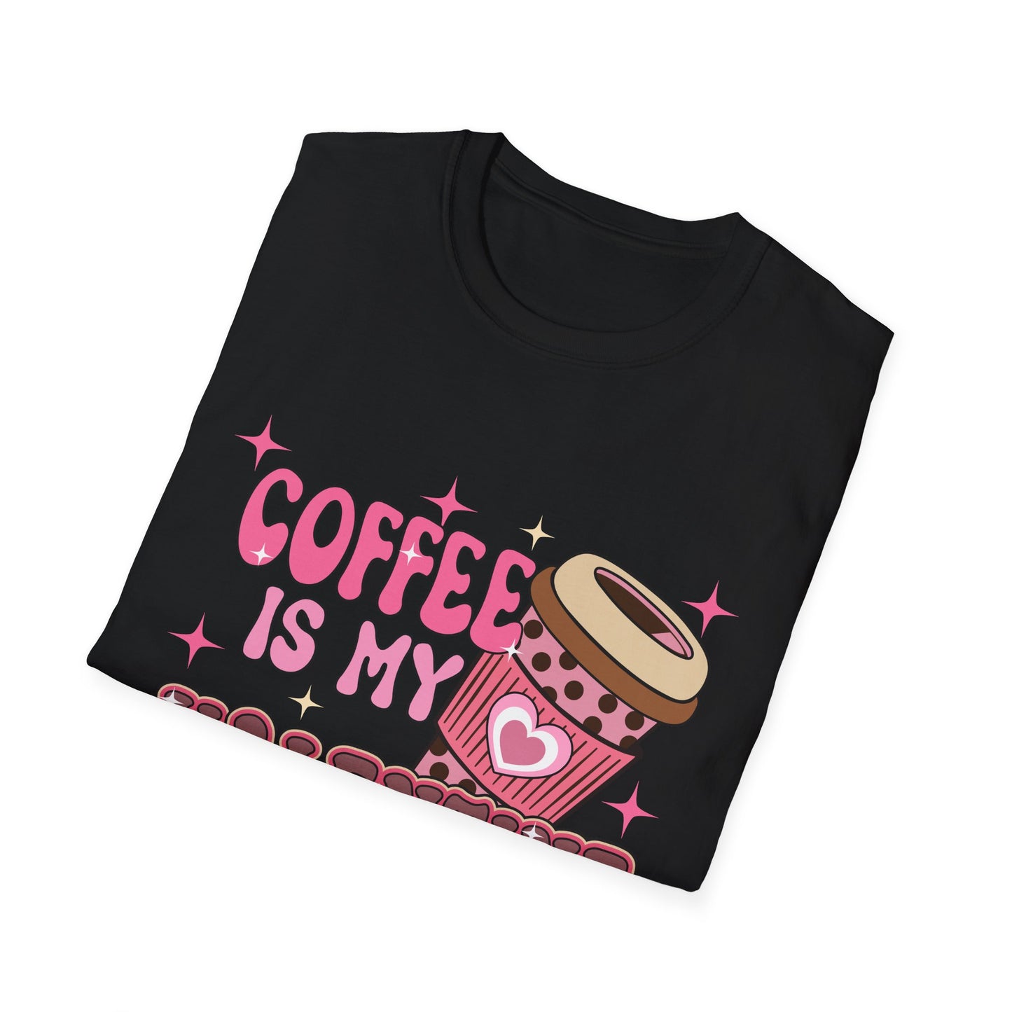 Coffee Is My Valentine T-Shirt - Cozy Retro Coffee Lover Tee | Cute Valentine's Day & Galentine's Gift for Her | Aesthetic Design
