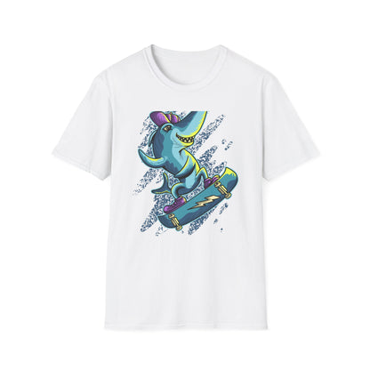 Epic Skater Shark T-Shirt | Rad Retro Skateboard Animal Graphic Tee | Cool Streetwear Apparel for Skate Lovers