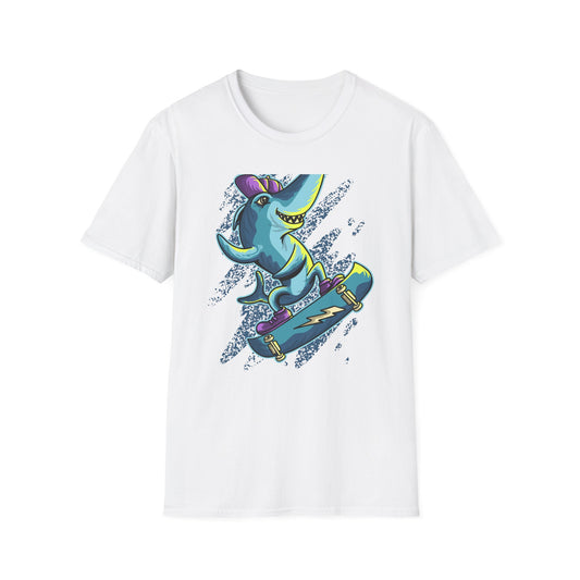Epic Skater Shark T-Shirt | Rad Retro Skateboard Animal Graphic Tee | Cool Streetwear Apparel for Skate Lovers