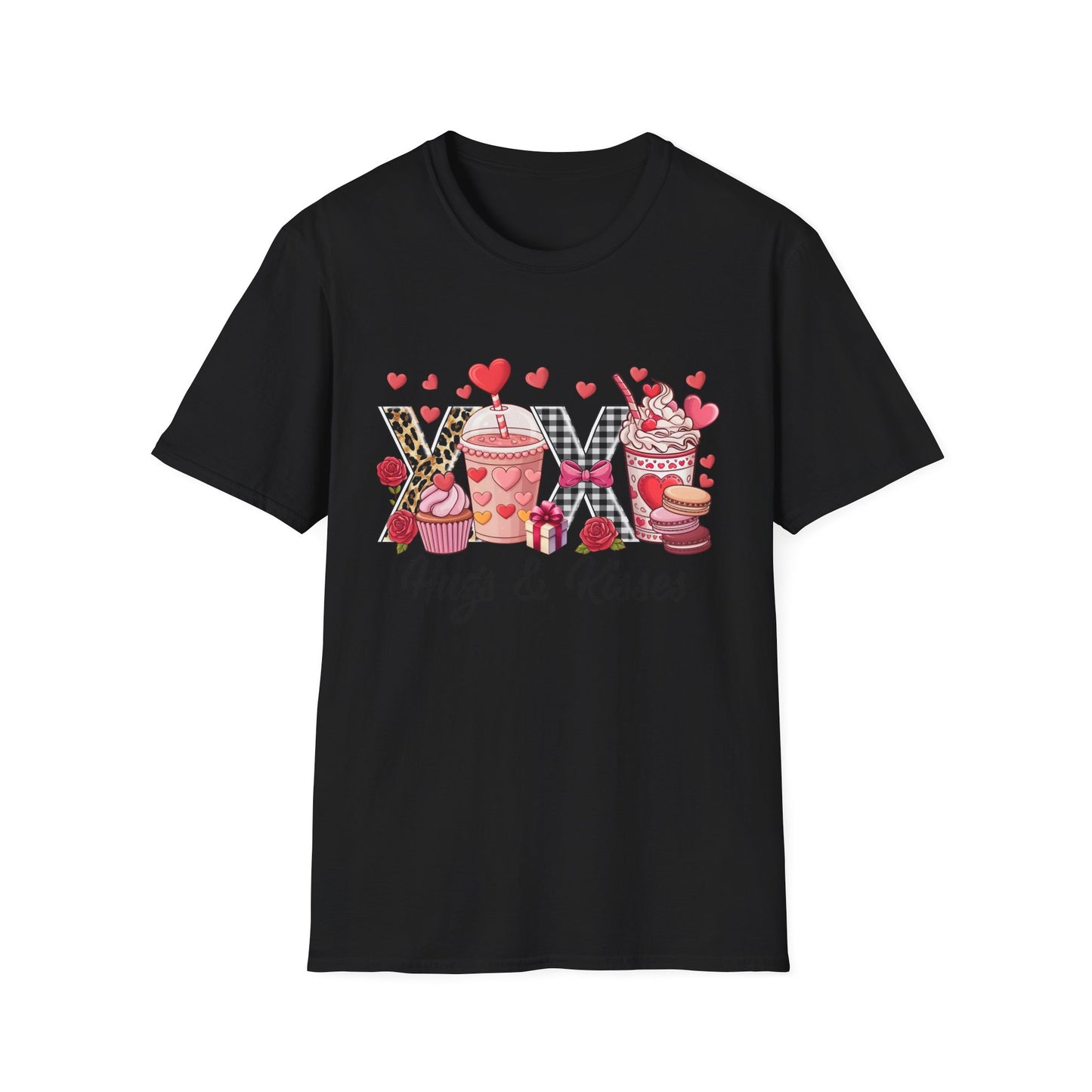 Delightful XOXO Valentine's T-Shirt | Sweet Treats & Chic Leopard/Gingham Style for Her