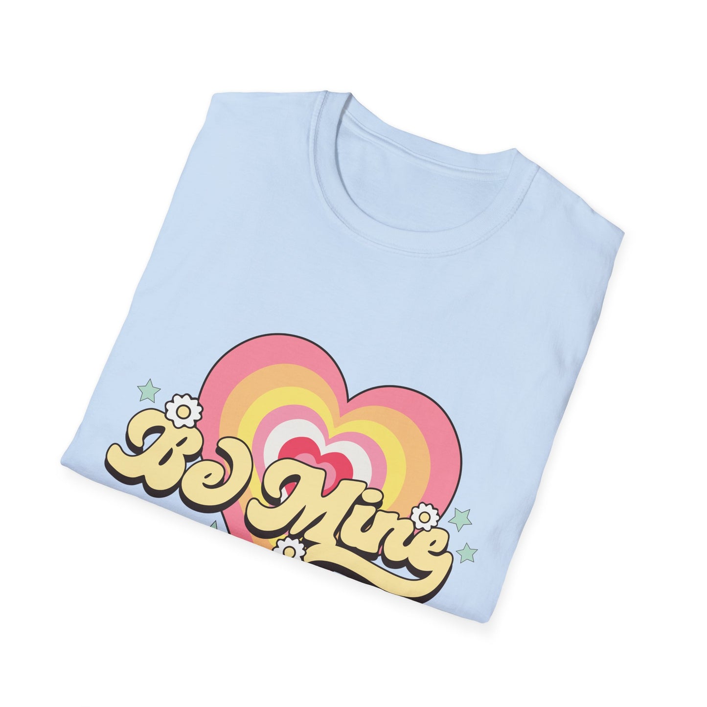 Groovy Be Mine Heart T-Shirt | Retro Pastel Valentine's Day Love Tee for Her | Adorable & Sweet Gift