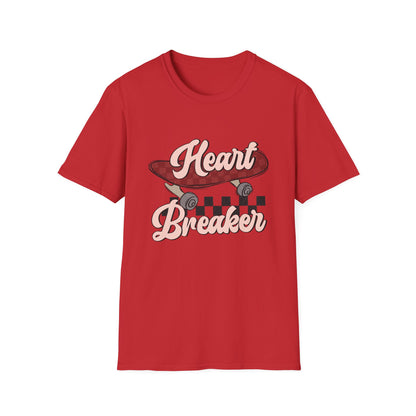 Awesome Heart Breaker Skateboard T-Shirt | Retro Vintage Skater Style Tee | Unique Grunge Graphic Top for Teens & Youth