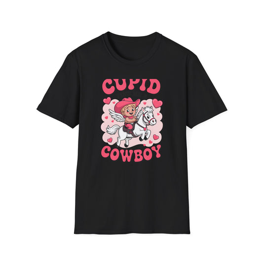 Adorable Cupid Find Me A Cowboy T-Shirt - Cute Valentine's Day Western Love Tee | Funny Rodeo Romance Shirt for Women