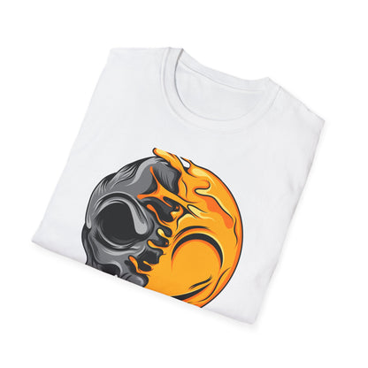 Vibrant Melting Skull & Sun T-Shirt | Psychedelic Dripping Skull Art Tee | Edgy Streetwear Graphic Tee