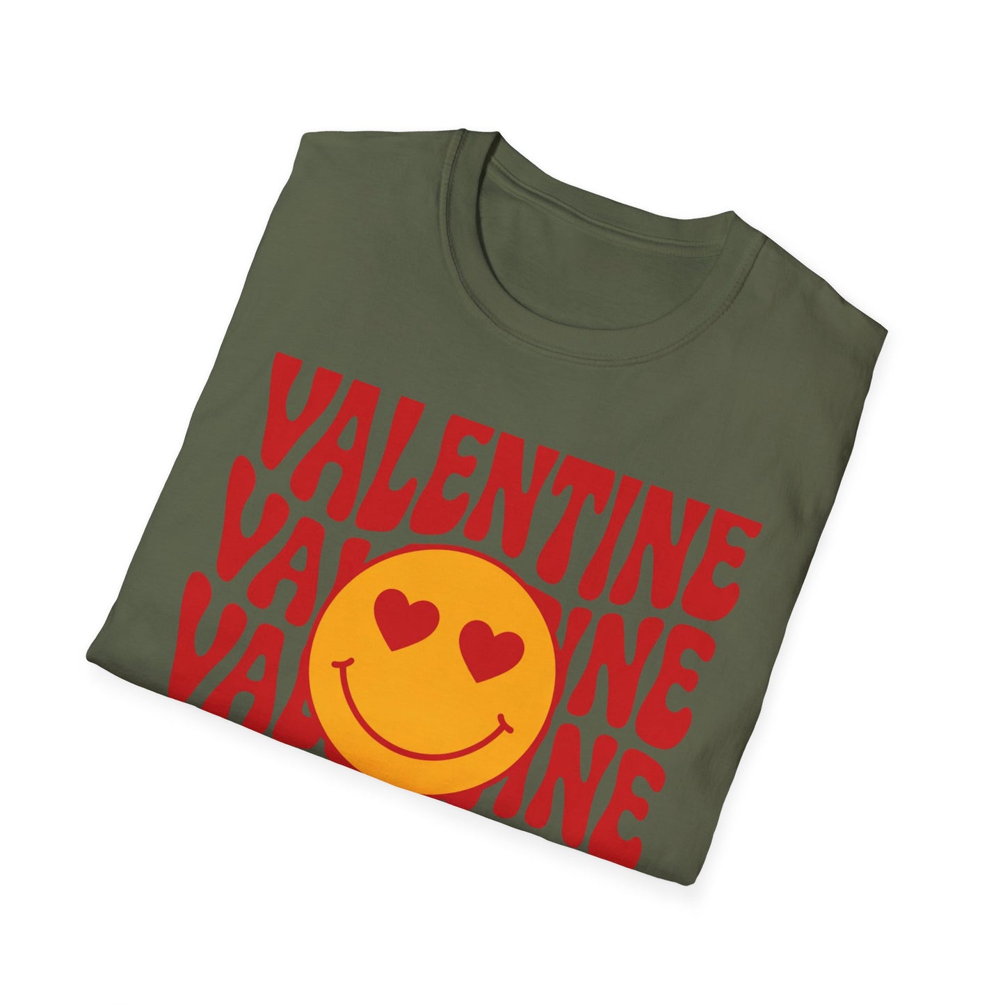 Groovy Valentine Heart Eyes Smiley T-Shirt - Retro Love Day Tee for Her & Him | Expressive & Cute